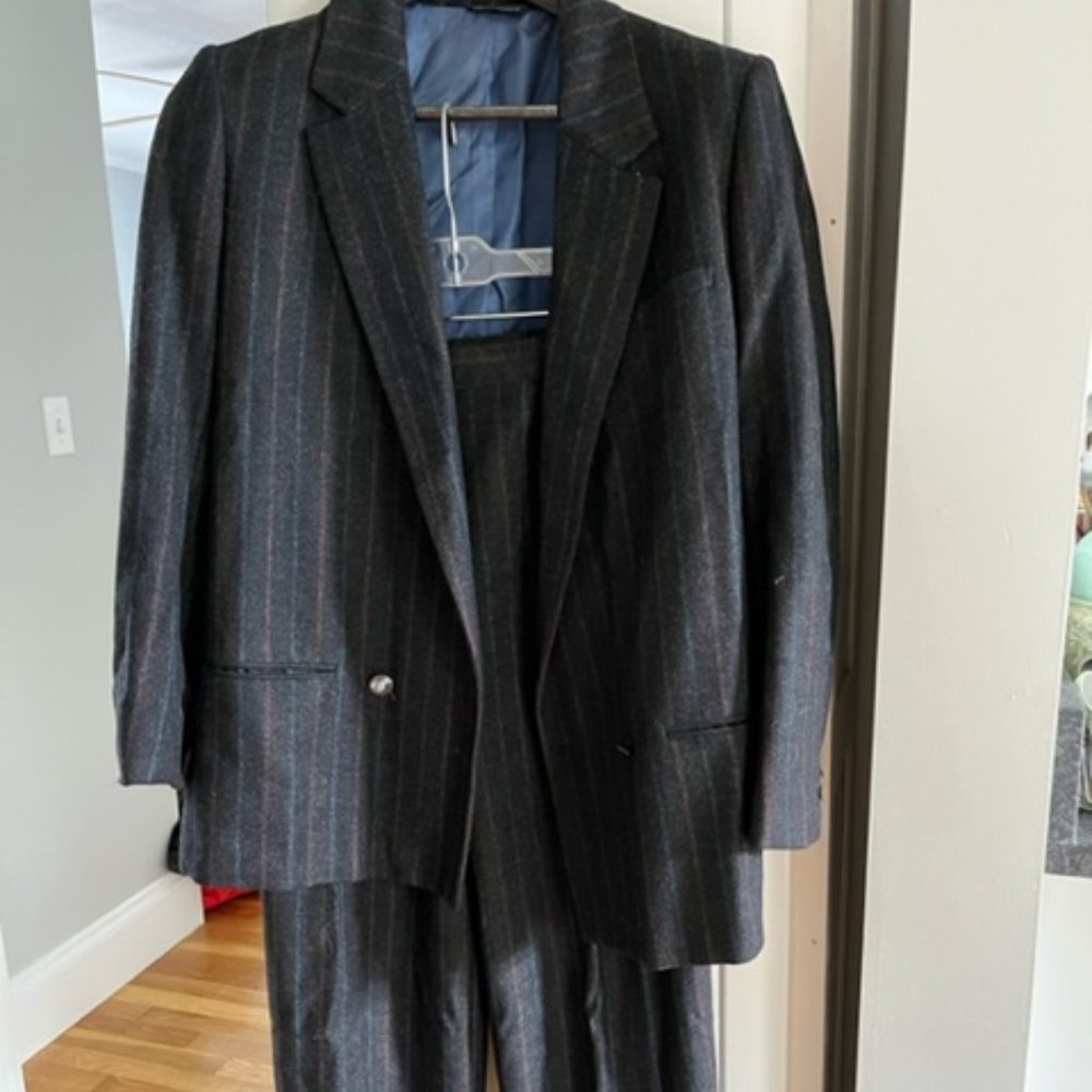 Striped Blazer & Pant set, Wool & Cashmere
